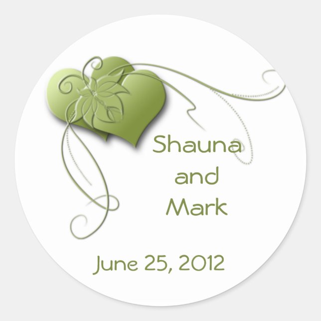 Adesivo Vinheta de Corações Verdes (Frente)