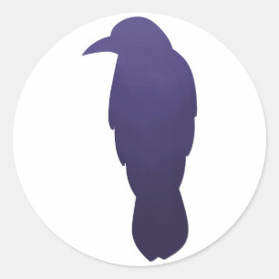 Adesivo Vinheta de Corvo com Gradação de Indigo