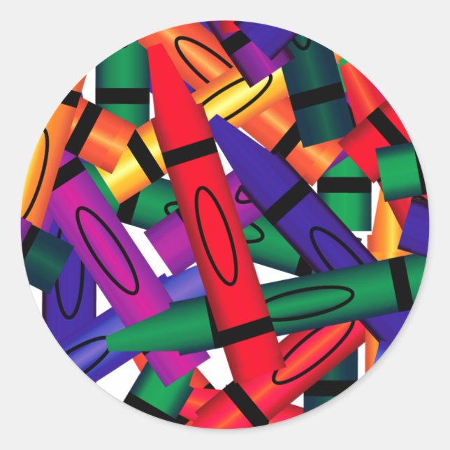 Adesivo Vinheta de Crayons espalhados (Frente)