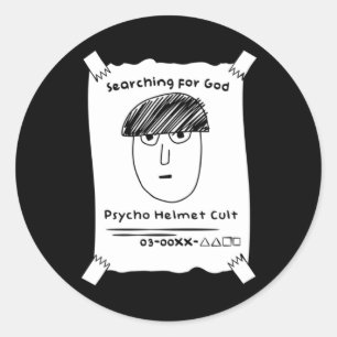 Adesivo Vinheta de Cult Helmet Psycho