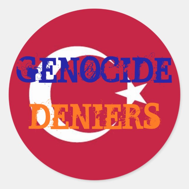 Adesivo Vinheta de Deniers de Genocídio (Frente)