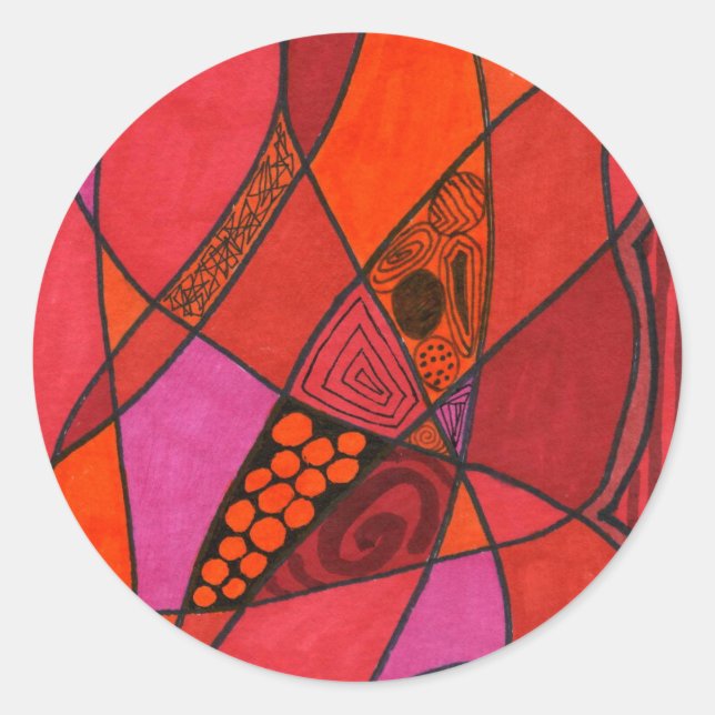 Adesivo Vinheta de design abstrato "Study in Reds" (Frente)