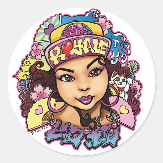 Adesivo Vinheta de Design Personalizado Zia Royale (Frente)