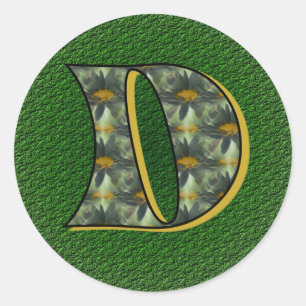 Adesivo Vinheta de Destis Pretos D Iniciais Monograma