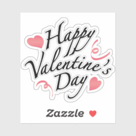 Adesivo Vinheta de dia dos namorados feliz