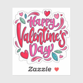 Adesivo Vinheta de dia dos namorados feliz