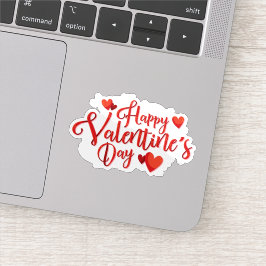 Adesivo Vinheta de dia dos valetines felizes