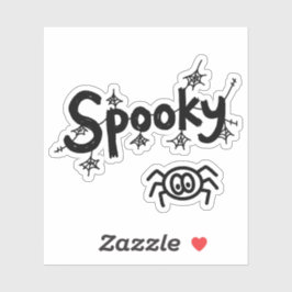 Adesivo Vinheta de Doodle de Halloween Bonita