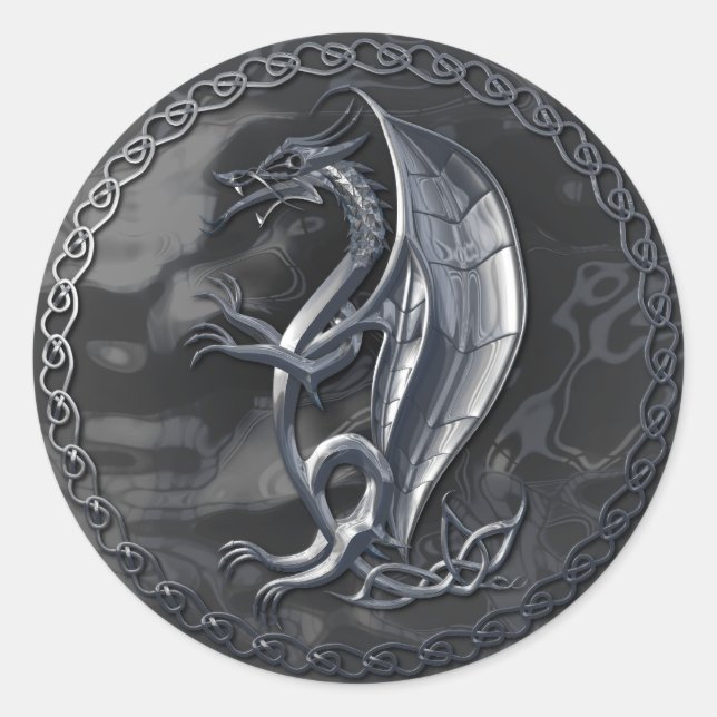 Adesivo Vinheta de Dragão Celular Silver (Frente)