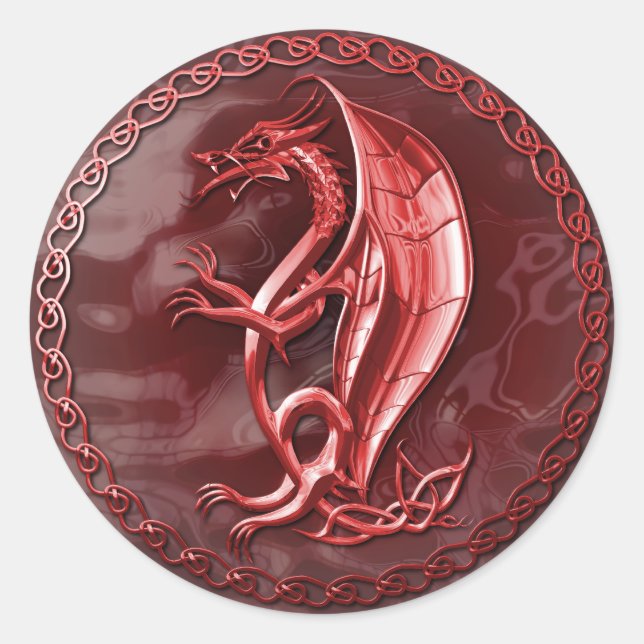 Adesivo Vinheta de Dragão Celular Vermelho (Frente)