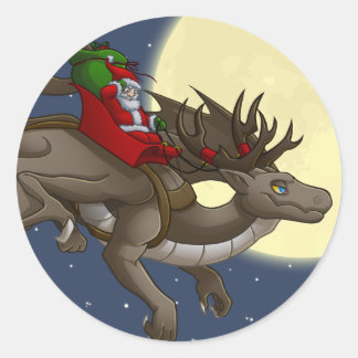 Adesivo Vinheta de Dragão de Natal