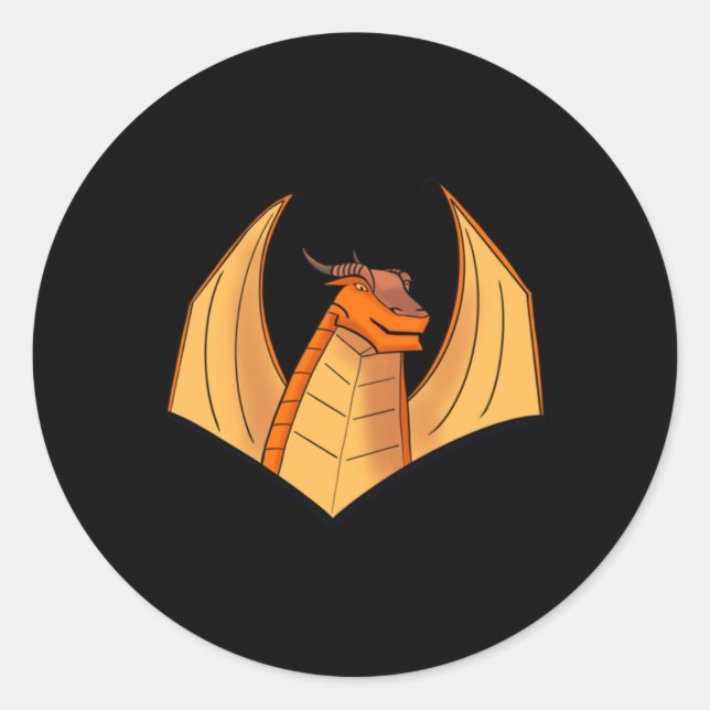 Adesivo Vinheta de Dragão Laranja (Frente)