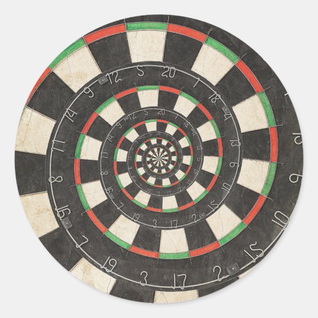 Adesivo Vinheta de Efeito de Dart Board Spiral (Frente)