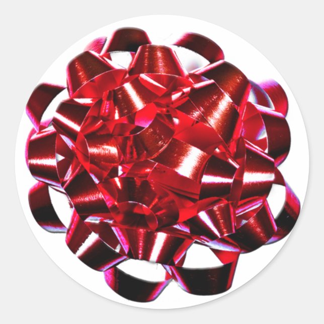 Adesivo Vinheta de embalagem de Natal de Arco Vermelho (Frente)