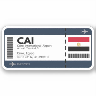 Adesivo Vinheta de embarque no Cairo do Cairo no Egito