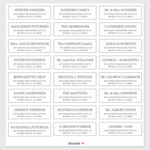 Adesivo Vinheta de endereço de convidado de casamento par