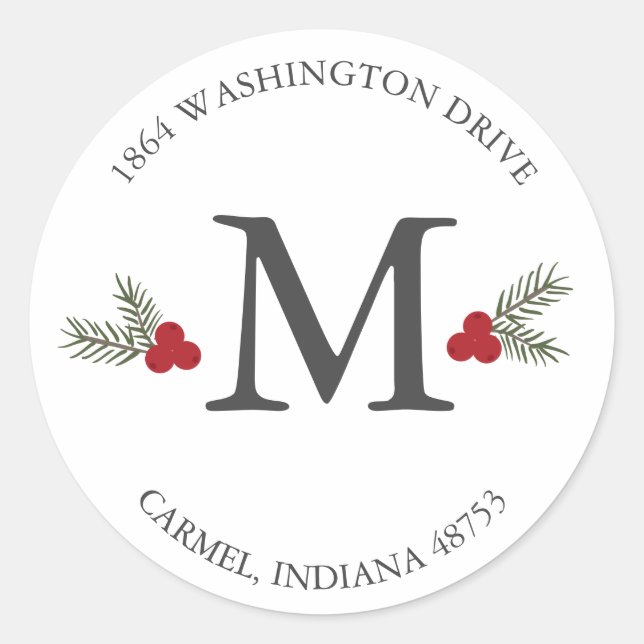 Adesivo Vinheta de endereço de retorno de férias Berry Mon (Frente)