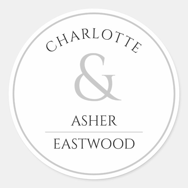 Adesivo Vinheta de endereço de retorno monograma do Casal  (Frente)