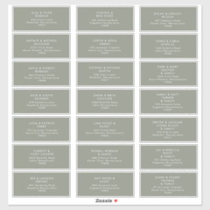 Adesivo Vinheta de Endereços de Convidado Verde Sage