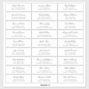 Adesivo Vinheta de Endereços de Nomes de Convidado de Scr