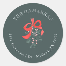 Adesivo Vinheta de Endereços de Retorno de Natal Mistletoy