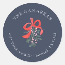 Adesivo Vinheta de Endereços de Retorno de Natal Mistletoy