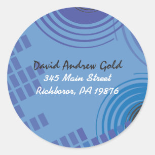 Adesivo Vinheta de Endereços de Retorno Rock n Roll Round