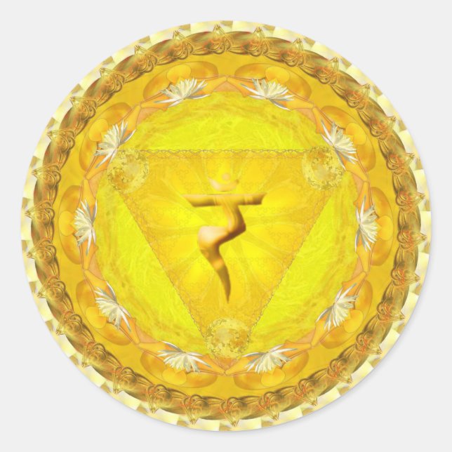 Adesivo Vinheta de energia, fogo, força, Sun Chakra (Frente)