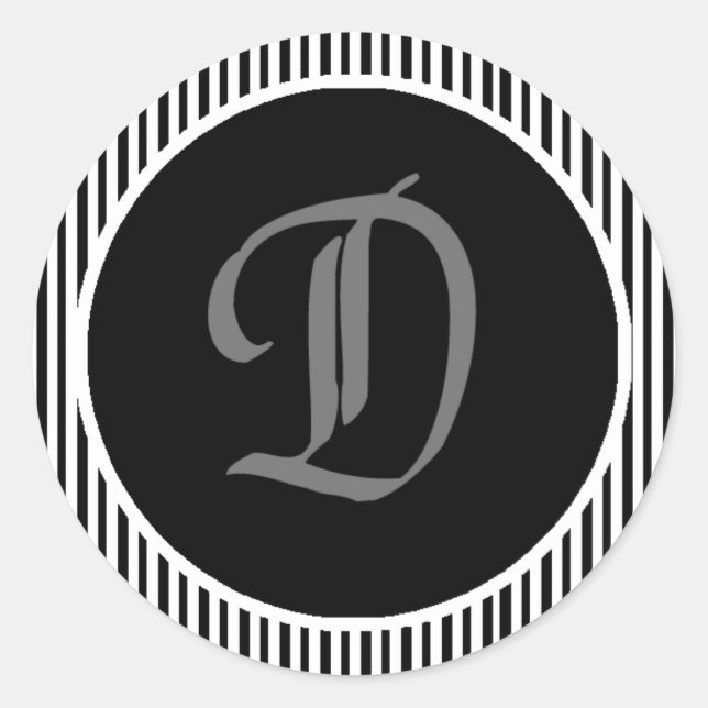 Adesivo Vinheta de Envelope de Casamento D Monograma (Frente)