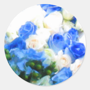 Adesivo Vinheta de Envelope de Casamento Rosa Azul e Branc