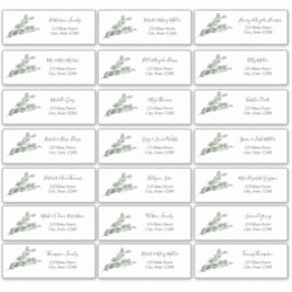 Adesivo Vinheta de Envelope de Endereço Convidado Eucalypt