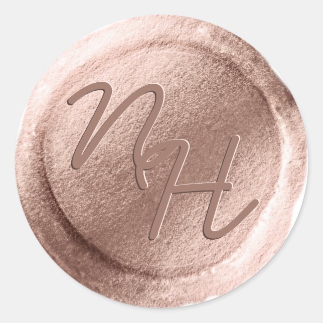 Adesivo Vinheta de Envelope de Iniciais de Cera Dourada ro (Frente)