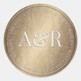 Adesivo Vinheta de envelope Dourado com monograma