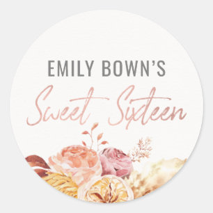Adesivo Vinheta de Envelope Floral Doce Dezesseis Anivers