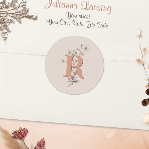 Adesivo Vinheta de envelope Rustic Boho Wildflower