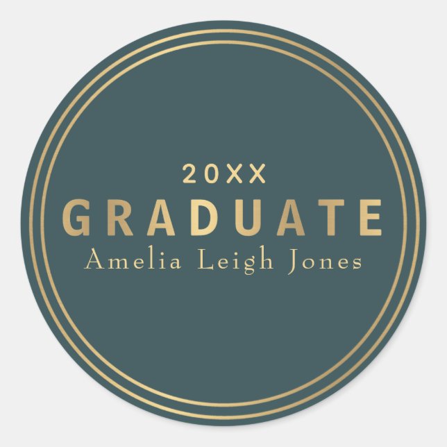 Adesivo Vinheta de envelopes do Formando Dourado (Frente)