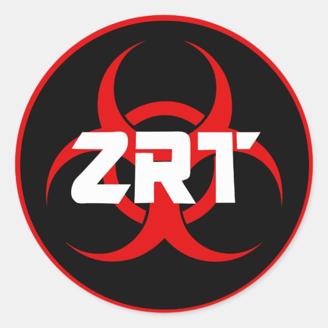 Adesivo Vinheta de Equipe de Resposta Zombie (Frente)