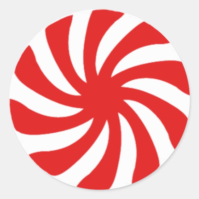 Adesivo Vinheta de espiral doce de menta-pimenta de Natal (Frente)