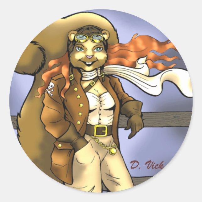 Adesivo Vinheta de Esquilo Voador (Frente)