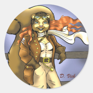 Adesivo Vinheta de Esquilo Voador