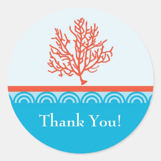 Adesivo Vinheta de Favor Coral Vermelho (Frente)