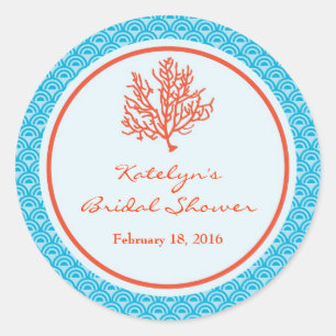 Adesivo Vinheta de Favor Coral Vermelho