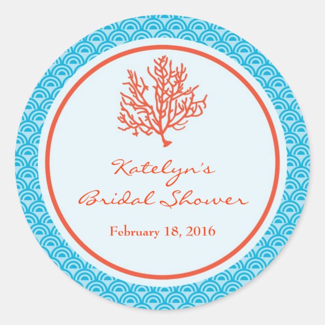 Adesivo Vinheta de Favor Coral Vermelho (Frente)