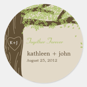 Adesivo Vinheta de Favor de Árvore de Carvalho