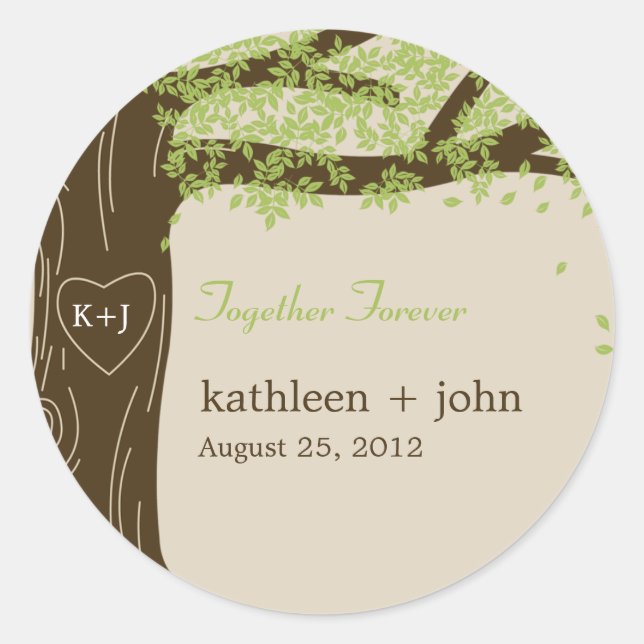 Adesivo Vinheta de Favor de Árvore de Carvalho (Frente)