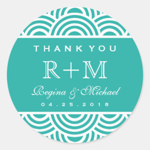 Adesivo Vinheta De Favor De Casamento De Círculo De Corre