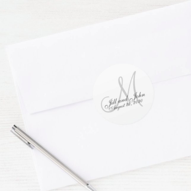 Adesivo Vinheta de Favor de Casamento Monograma (Criador carregado)