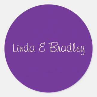 Adesivo Vinheta de Favor de Casamento Púrpura e Branca