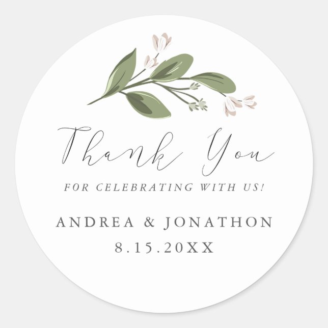 Adesivo Vinheta de Favor de Sprigs Blushing (Frente)