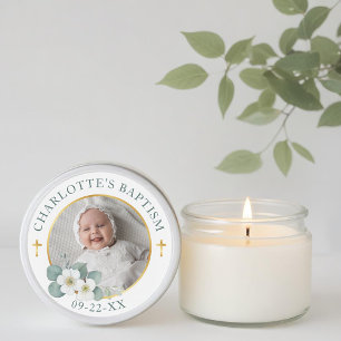 Adesivo Vinheta de Favor do Batismo Cruzado Dourado   Reli